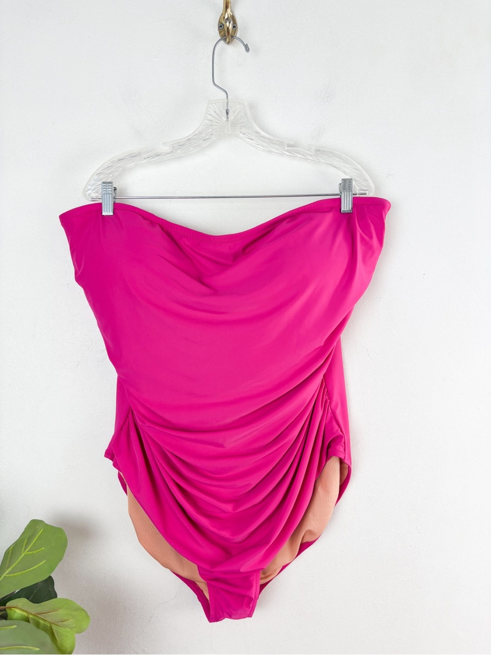 NWT J.Crew Women’s Pink Ruched One Piece Swimsuit Sz 24